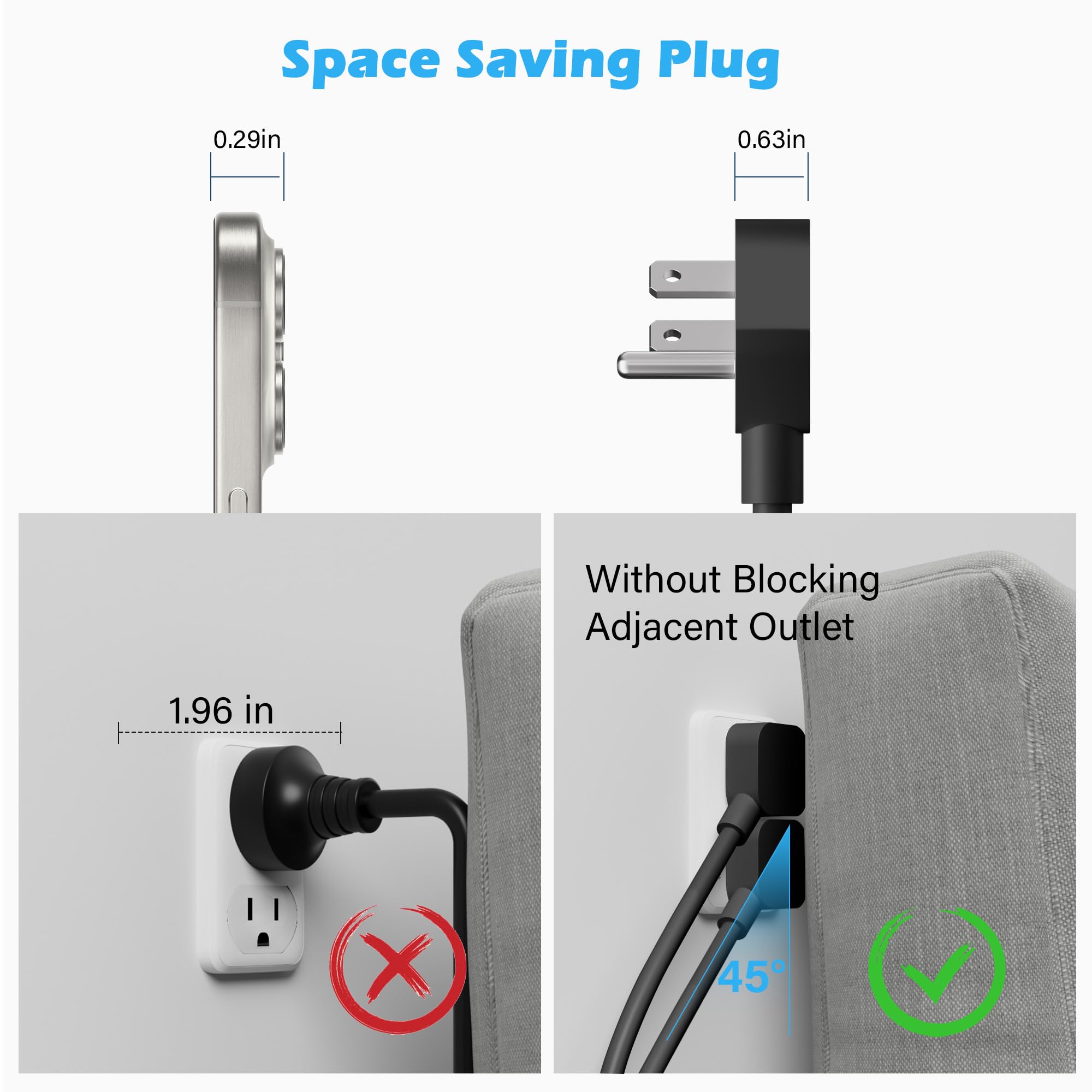 Amazon.com: Elecan 45 Degree Angled Flat Plug Mickey Mouse